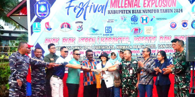 Berkarakter, Keren, Kreativitas, Kolaborasi Festival Millenial Explosion 2024 di Biak Resmi Dibuka