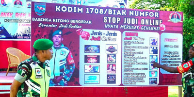 Babinsa Kampanye Bahaya Judi Online di Festival Millenial Explosion 2024
