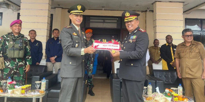 Dandim 1715/Yahukimo Hadiri Upacara dan Syukuran HUT Bhayangkara