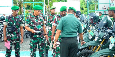 Dukung Tugas Babinsa, Kodim 1708/BN Lakukan  Pengecekan Kendaraan Dinas