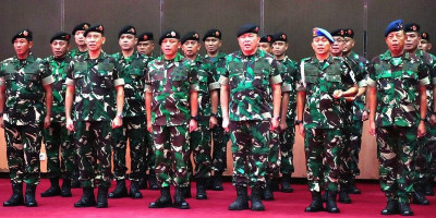 Panglima TNI Terima Laporan Korps Kenaikan Pangkat 22 Perwira Tinggi TNI