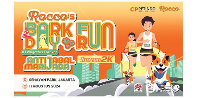 Rocco Dog Food akan Gelar Rocco’s Bark Day Fun Run untuk Dukung Kesejahteraan Anjing Indonesia