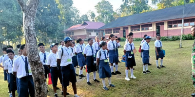 Masa Orientasi Sekolah, Babinsa Beri Materi Wasbang kepada Siswa-Siswi Baru