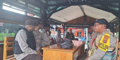 Coffee Morning Satgas Yonif 509 Kostrad Sambut Kapolres Intan Jaya di Pos Kotis Mamba