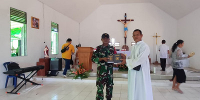 Satgas Yonzipur 5/ABW Hadiri Peresmian Gereja Katolik Santo Stepanus