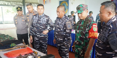 Dandim 1708/BN Hadiri Press Release Penangkaan Pilemon Burame Anggota OPM di Pulau Mapia
