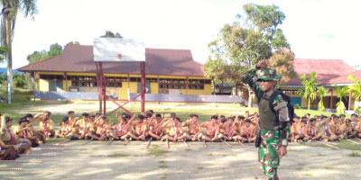 Satgas Yonzipur 5/ABW Motivasi Semangat Pramuka dan Pancasila