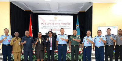 Sambut HUT Ke-79 RI, Dandim 1708/BN Hadiri Pidato Kenegaraan Pj Bupati Biak Numfor
