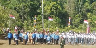 Danposramil Biak Timur Jadi Komandan Upacara HUT Ke-79 RI di Distrik Oridek