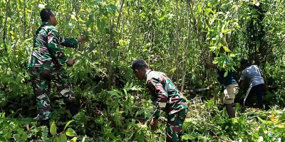 Perkuat Ketahanan Pangan, Babinsa Bantu Koptan Buka Lahan Pertanian