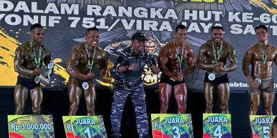 Prajurit Satrol Lantamal X Raih 2 Medali di Kejuaraan Body Contest HUT Yonef 751/VJS