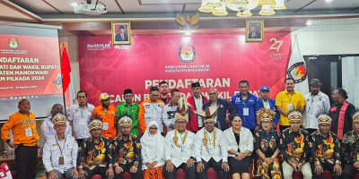 13 Partai Dukung Pasangan Hermus Indou-Mugiyono, KPUD Manokwari Nyatakan Berkas Lengkap