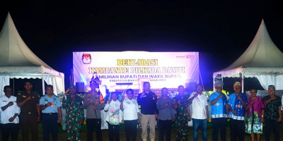 Kodim 1708/BN Sukseskan Deklarasi Kampanye Damai Menuju Pilkada Biak Numfor