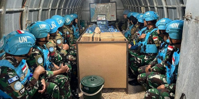 Di Tengah Gempuran Israel, Satgas Kontingen Garuda Rayakan HUT ke-79 TNI 