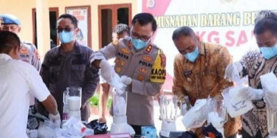 Polres Aceh Timur Musnahkan 5 Kilogram Barang Bukti Sabu