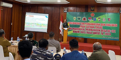 Tim Pusterad Mabesad Kunjungi Program TMMD Ke-122 Kodim 1805/Raja Ampat 
