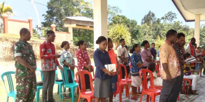 Babinsa Biak Utara Hadiri Ibadah HUT Ke-68 GKI di Tanah Papua