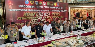 Polda Metro Jaya Ungkap Sabu 389 Kilogram dari Jaringan Afghanistan