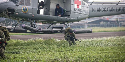 Prajurit Yonif 4 Marinir Laksanakan latihan Mobile Udara