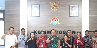 Silaturahmi dengan Wartawan, Dandim 1708/BN Ajak Dukung Kesuksesan TMMD Ke-123 di Biak