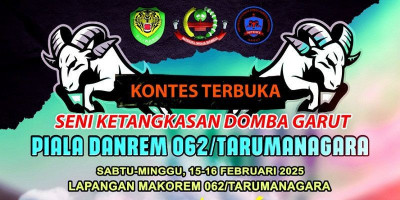 Korem 062/Tarumanagara Gelar Kontes Terbuka Seni Ketangkasan Domba Garut