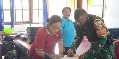 Perbarui Data, Babinsa Laksanakan Kegiatan Pul Data Teritorial di SD YPK Sorido