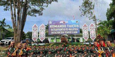 Danrem 121/Abw Sambangi Komando Taktis Satgas Yonzipur 5/ABW