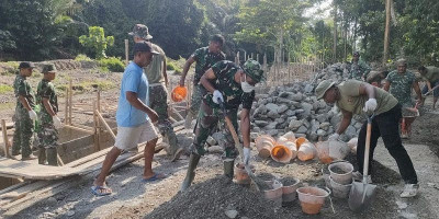 Kendati Puasa, Satgas TMMD 123 Kodim 1510/Sula Tetap Semangat