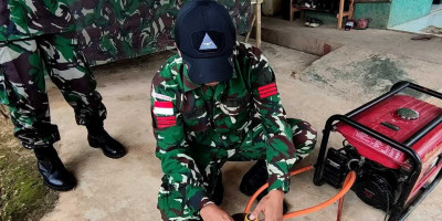 Inovasi Danpos Seriang, Optimalkan Pembangkit Listrik dengan Gas LPG 3 Kg