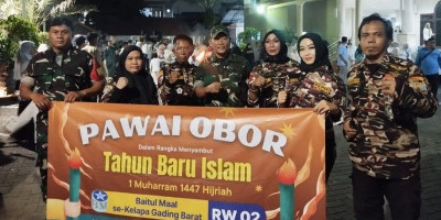 Semarak Pawai Obor Sambut Tahun Baru Islam di Kelapa Gading Barat