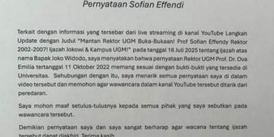 Tak Sadar Disiarkan, Sofian Effendi Cabut Pernyataan soal Ijazah Jokowi demi Lindungi Keluarga