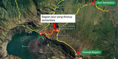 Jalur Pelawangan Sembalun-Segara Anak Ditutup Sementara