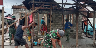 TMMD 125 Kodim 1506/Namlea Rehap Rumah Tidak Layak Huni 