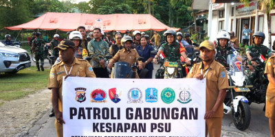 Jelang PSU Papua, Dandim 1708/BN Bersama Forkopimda Biak Gelar Patroli Gabungan ke TPS