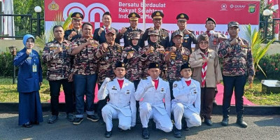 FKPPI Rayon Kelapa Gading Ikuti Upacara HUT ke-80 RI di Polsek Kelapa Gading