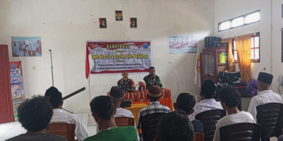 Satgas TMMD Kodim 1506/Namlea Sosialisasi Tentang Kamtibmas di Desa Hote