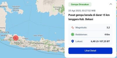 Wilayah Bekasi Kembali Diguncang Gempa 
