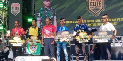 Prajurit Satkopaska Koarmada III Raih Juara di Marathon Elite HUT TNI