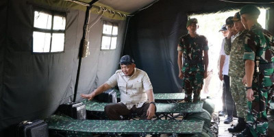 Panglima TNI Dampingi Menhan RI Tinjau Yonif TP 835/Samota Yudha Bhakti di Sumbawa