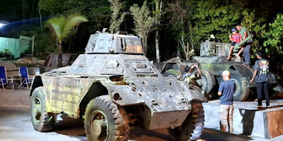 Panser Saladin dan Ferret Hiasi Taman Ko Pi Sini Saaja Jadi Daya Tarik Warga Kota Biak