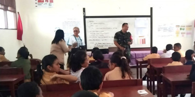 Babinsa Biak Kota Berikan Materi Wasbang di SD Inpres Mandala