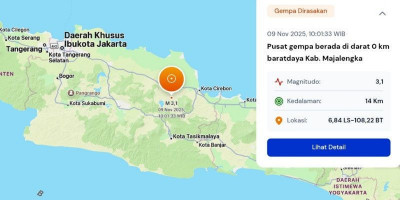 Gempa Guncang Majalengka, Tidak Berpotensi Kerusakan