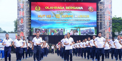Olahraga Bersama: Kasal Resmikan Fasilitas MRI Dan Graha Aminullah Ibrahim Di HUT Ke-80 Korps Marinir