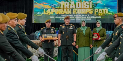 Tradisi Laporan Korps Perwira Tinggi Dalam Rangka HUT ke-79 Arhanud TNI AD Tahun 2025