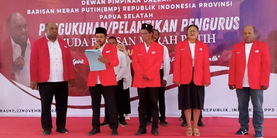 Pemuda Barisan Merah Putih Papua Selatan Resmi Dilantik