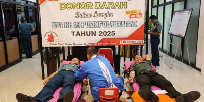 Peduli Sesama, Pusinfolahta TNI Gelar Donor Darah