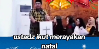 Ustaz Wawan Sampaikan Ucapan Selamat Natal di Mimbar Gereja 