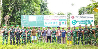 Babinsa Hadiri Pengecekan Patok Lahan Yon TP 859/RBK oleh Tim Kemenhan di Supiori