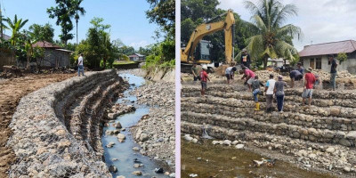 NHM Perkuat Infrastruktur Pengendali Banjir Desa Tahane 