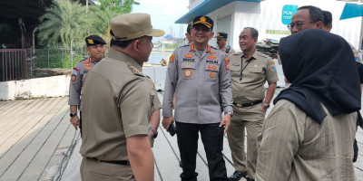 Kapolres dan Wali Kota Jakarta Utara Cek Kesiapan Pompa Ancol Sentiong